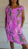 Bedrucktes Kleid mit Rundhalsausschnitt - Eveline