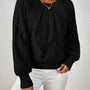 Damen Zopfpullover mit Laternenärmeln – Sanna