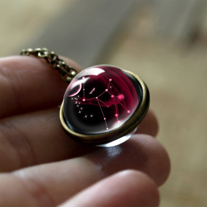 Glass 12 Zodiac Sign Protective Pendant - Sofia