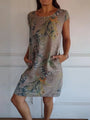 Bedrucktes Kleid mit Rundhalsausschnitt - Eveline