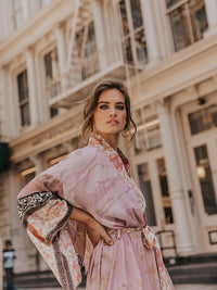 Red Floral Print Kimono - Isabella