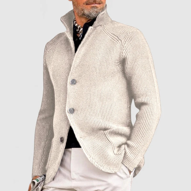 Trendige gestrickte Herrenweste mit Taschen - Oscar