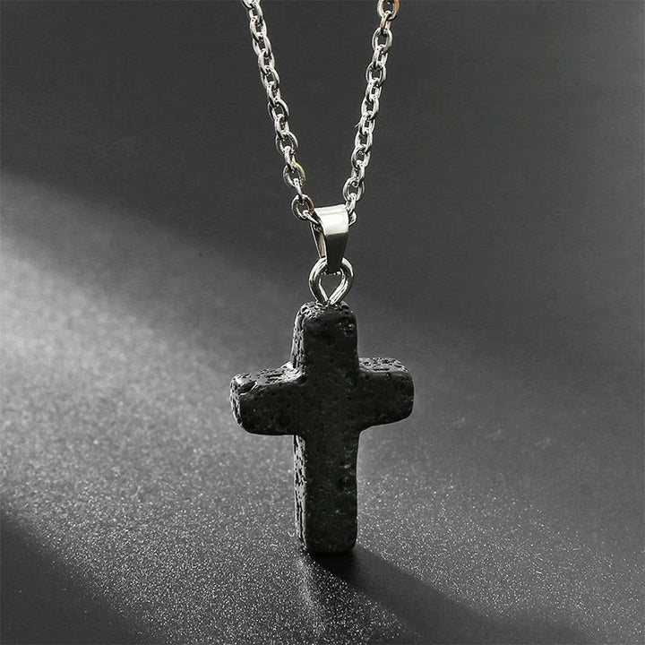 Halskette mit Kreuz aus Natürlichen Edelsteinen - Seraphina
