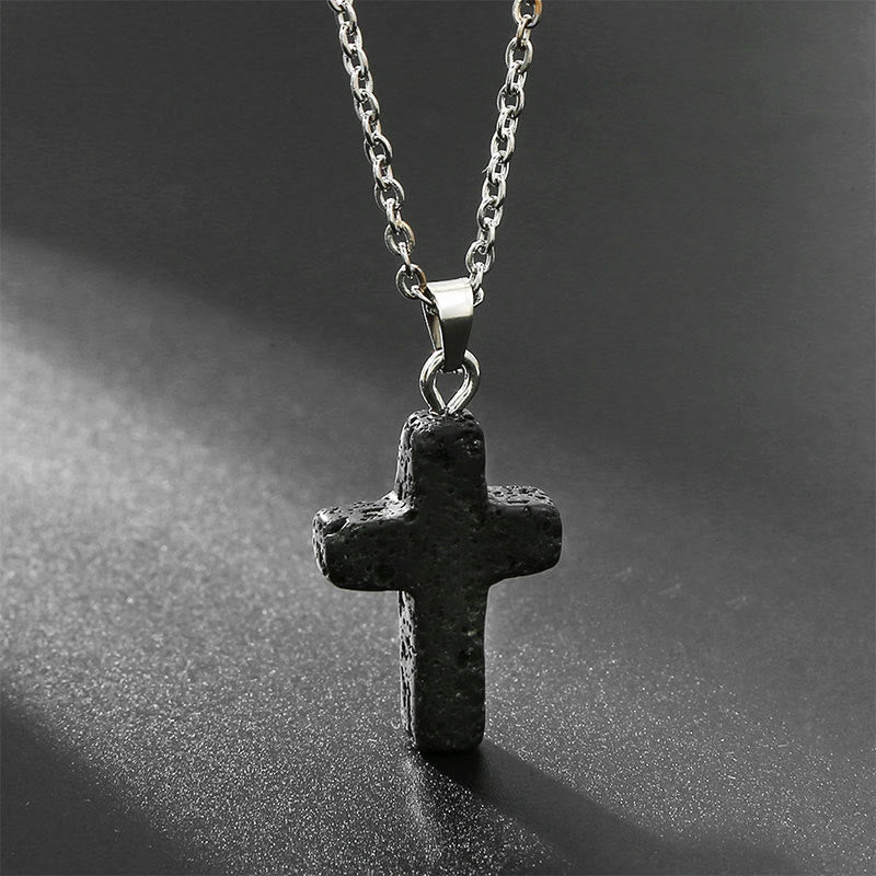 Halskette mit Kreuz aus Natürlichen Edelsteinen - Seraphina