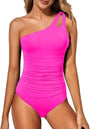 Damen Badeanzug mit One-Shoulder Design und Bauchkontrolle – Valeria