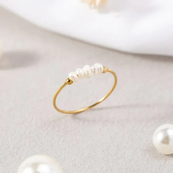 Classic Gold Pearl Ring - Sophie