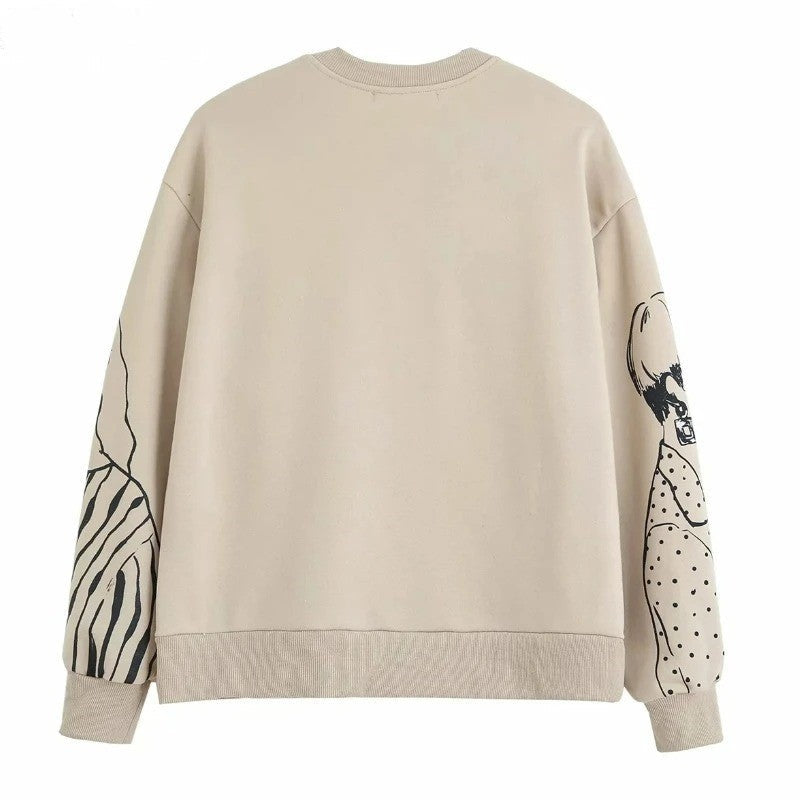 Locker sitzender Pullover mit Wolldruck - Elise
