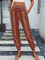Boho-Hochbund-Damenhose mit Print & raffinierter Taille – Linara