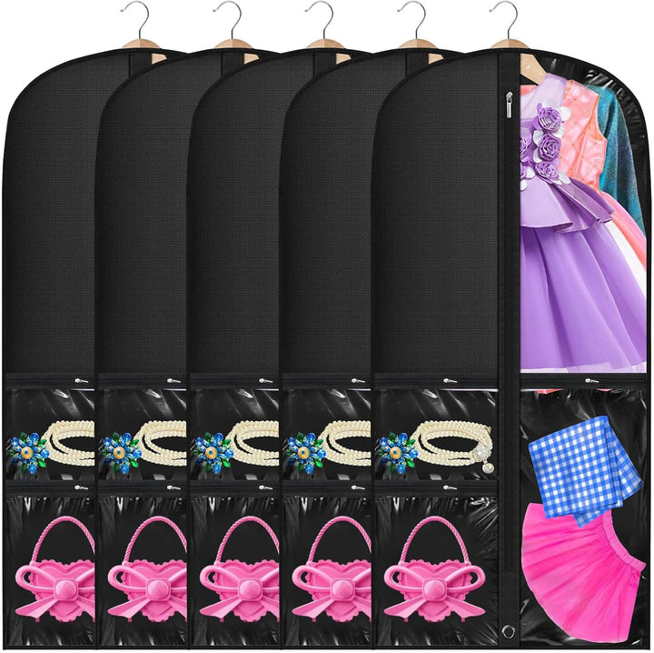Dance and Costume Cover Set – 5-Pack with Transparent Covers & Folding Loop (Buy 1, Get 1 FREE)