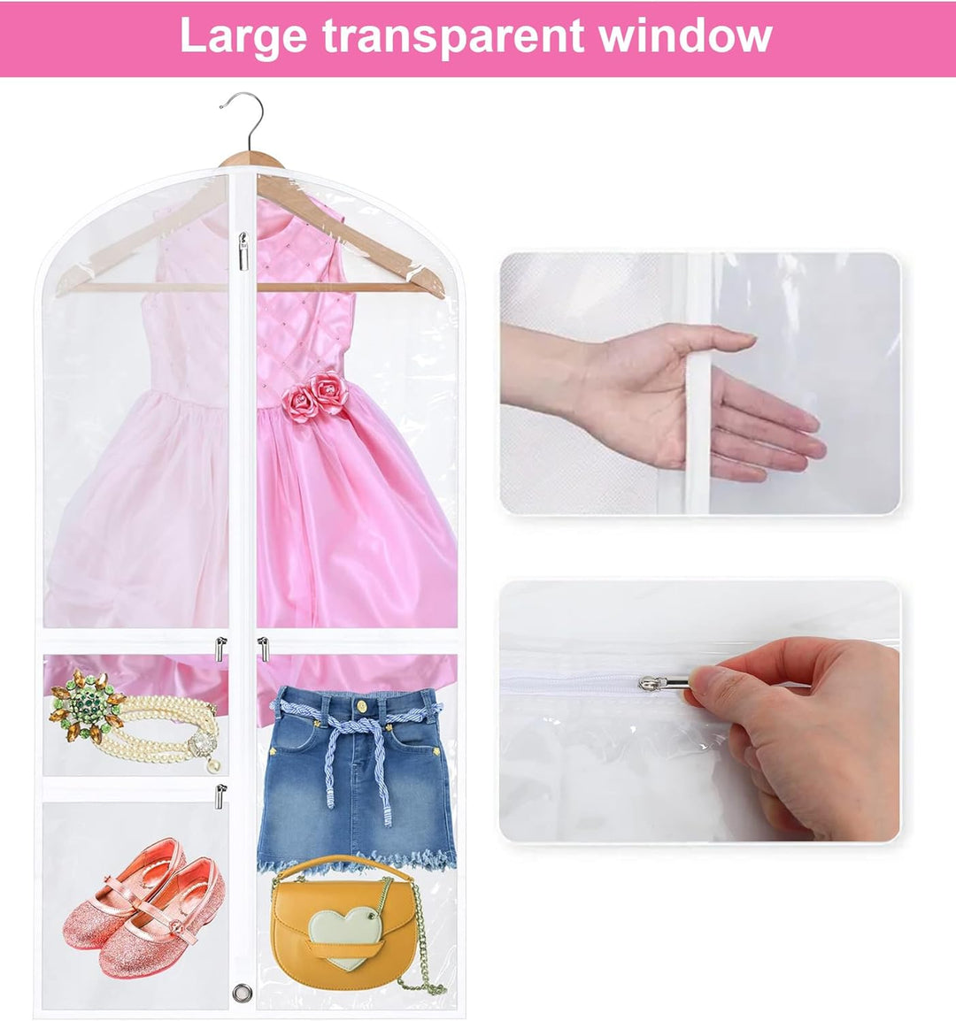 Foldable Danish Clothing Bags with Accessory Compartment – 5-Pack (1+1 FREE)