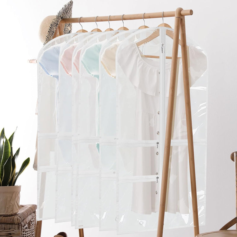 Foldable Danish Clothing Bags with Accessory Compartment – 5-Pack (1+1 FREE)