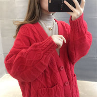 Alina knitted cardigan | Long, thick and warm