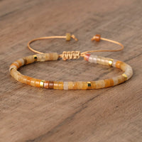 Gevlochten Armband met 2,4 mm Natuurlijke Steen Rollers - Seraphina