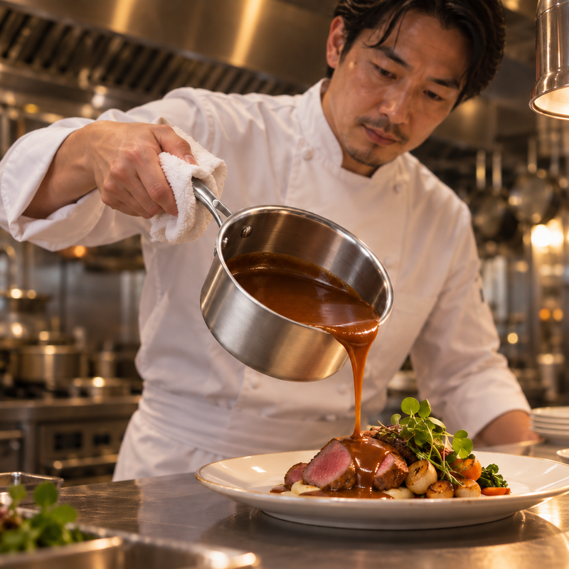 PFAS-Free Titanium Saucepan with Lid, Hand-Hammered 5