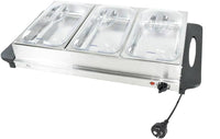 Electric Buffet Food Warmer with 3 x 2.5L Trays &amp; Temperature Control – Valtero