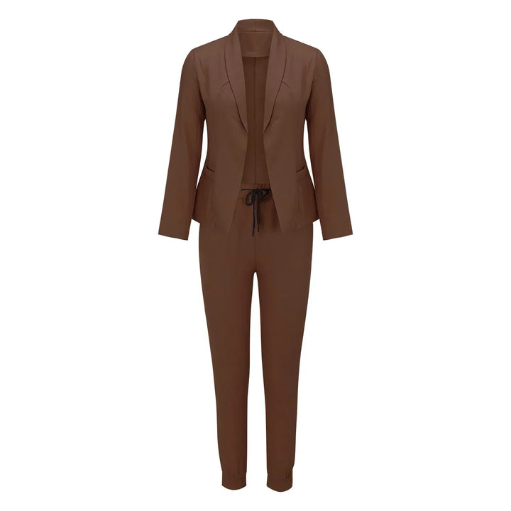 Casual Tweedelige Set met Strikceintuur – Liora