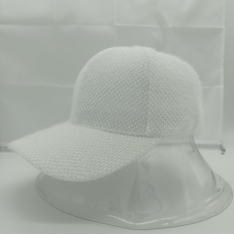 Warme dames baseballcap met imitatiebont voor de herfst en winter - Lorena