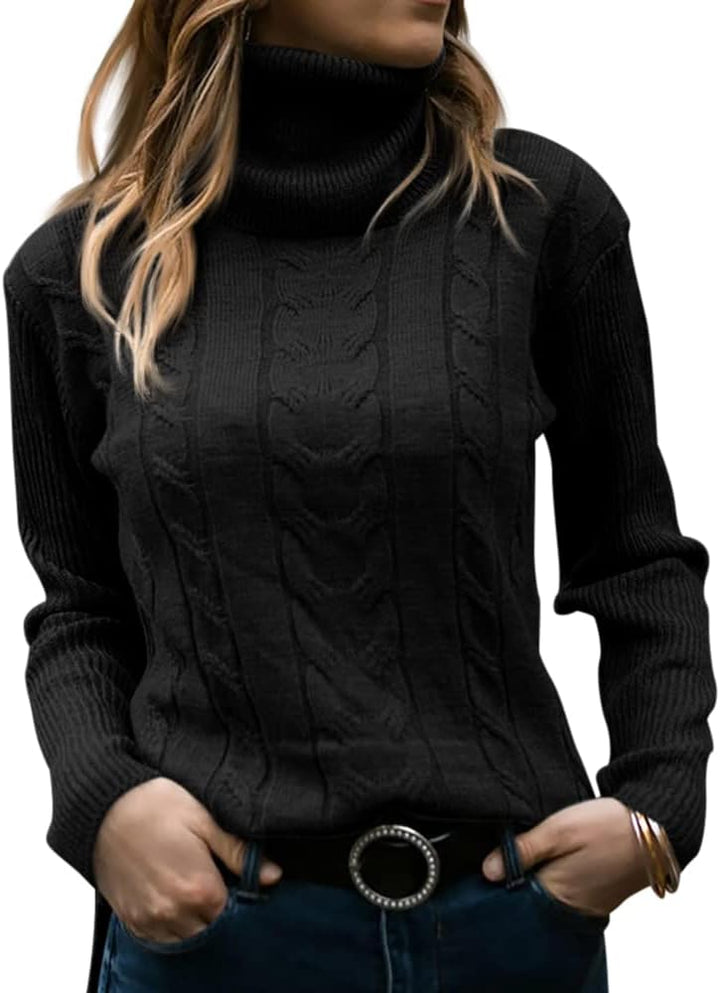 Stilvoller Gestrickter Damen Rollkragenpullover - Denise