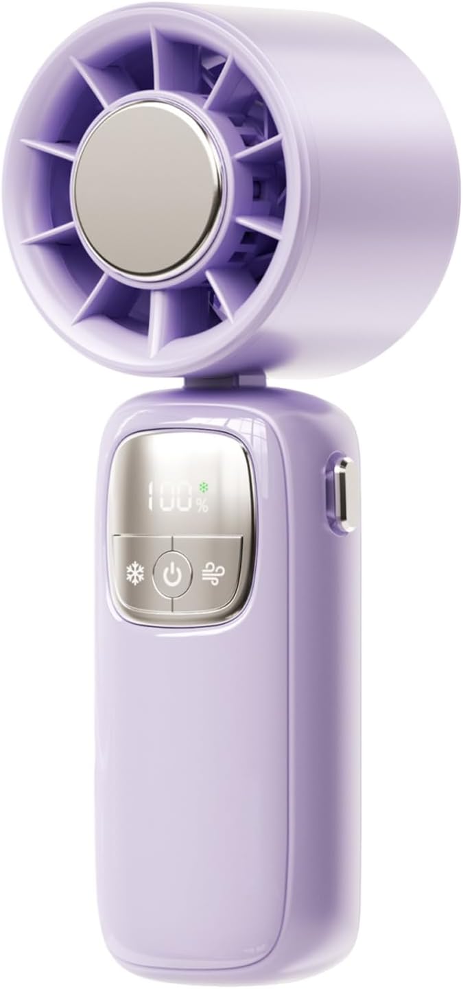 Tragbarer faltbarer Handventilator mit LED-Display – 100 Geschwindigkeiten