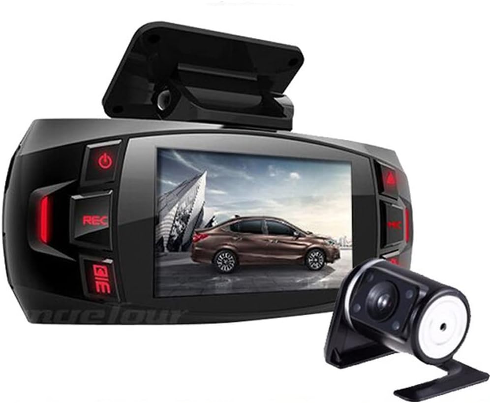 Dashcam mit Dual-Kamera 2.7" LCD mit 170° Weitwinkel und Rückfahrkamera