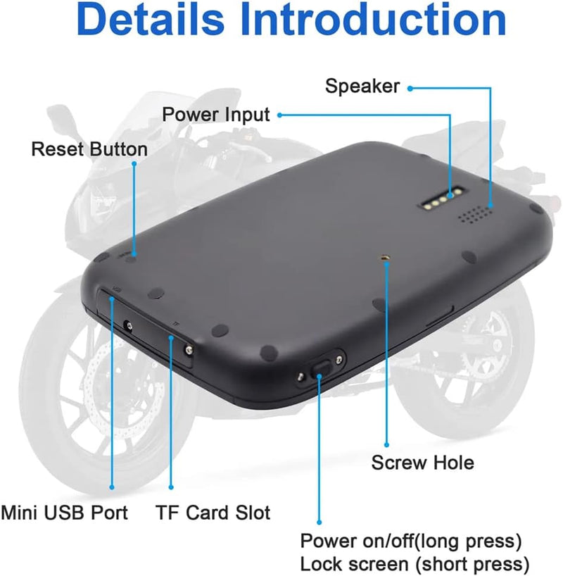 Draagbare motormonitor met 5" (12,7 cm) IPS-scherm – RideMate