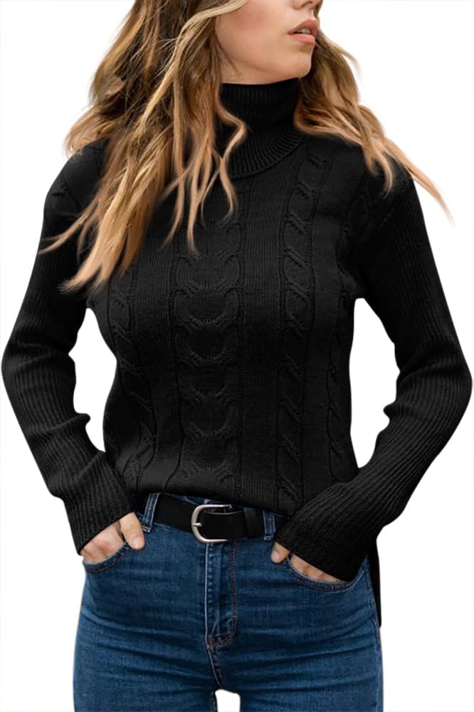 Stilvoller Gestrickter Damen Rollkragenpullover - Denise