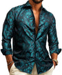 Men's Paisley Jacquard Shirt – Long-Sleeve Style for Weddings & Evening Wear 5