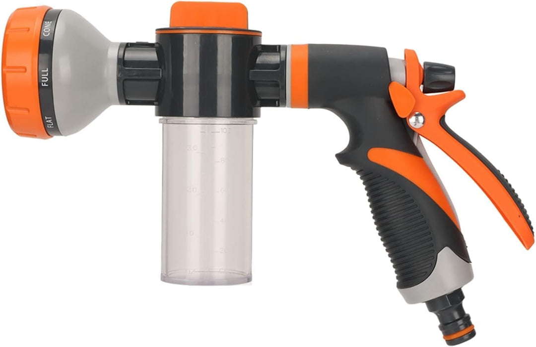 Gartensprinkler mit Schaumsprüher – 8 Modi Hochdruck-Handbrause