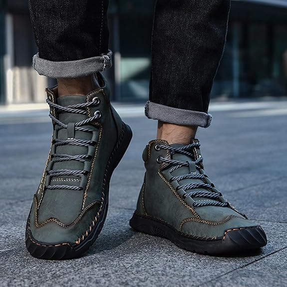 Handmade Waterproof Orthopedic Men's Boots - Arch Support and Non-Slip Insoles - Renvar 