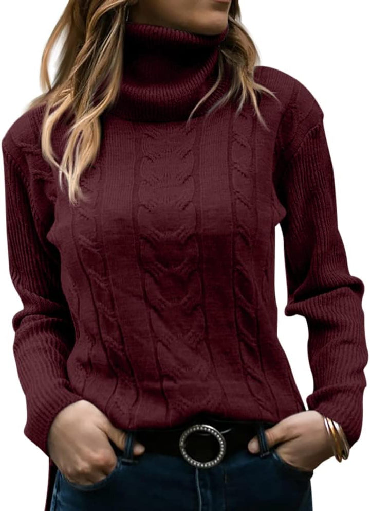 Stilvoller Gestrickter Damen Rollkragenpullover - Denise