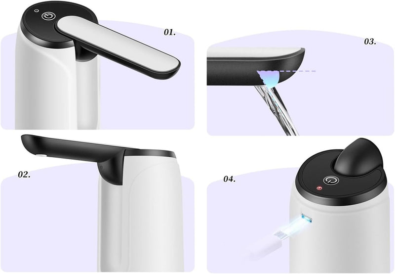 Tragbarer USB-wiederaufladbarer Wasserspender – Hydravo