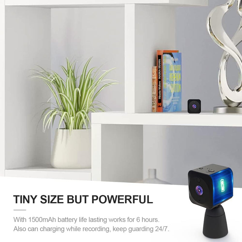 Mini security camera 4K with Wi-Fi, hidden indoor camera and night vision