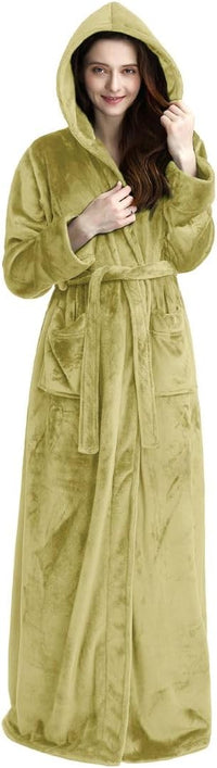 Fluffy Fleece Bathrobe with Hood - CozyFluff