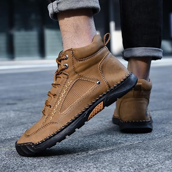 Handmade Waterproof Orthopedic Men's Boots - Arch Support and Non-Slip Insoles - Renvar 
