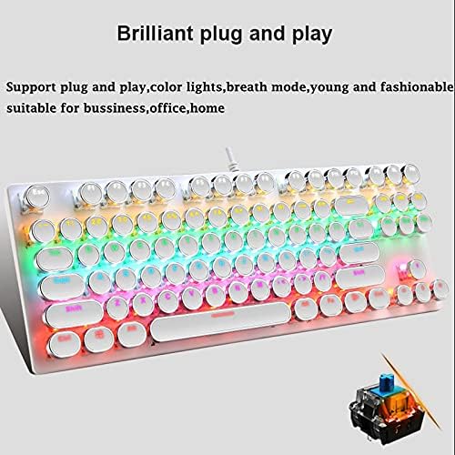 Mechanisch 87-toetsen gamingtoetsenbord met RGB-achtergrondverlichting en blauwe schakelaars