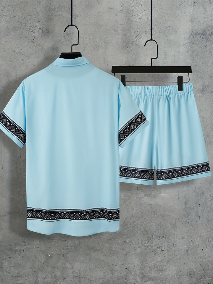 Zweiteiliges Boho-Sommer-Set Herren Hemd und Shorts Casual - Malik