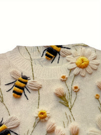 Trendiger Damen Pullover mit Bienenmuster - Sophie