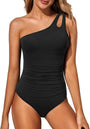 Damen Badeanzug mit One-Shoulder Design und Bauchkontrolle – Valeria