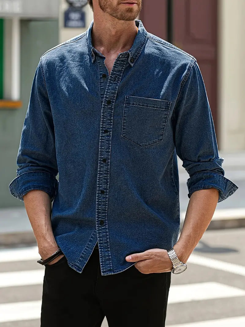 Herbst Denim Herrenhemd – Milan