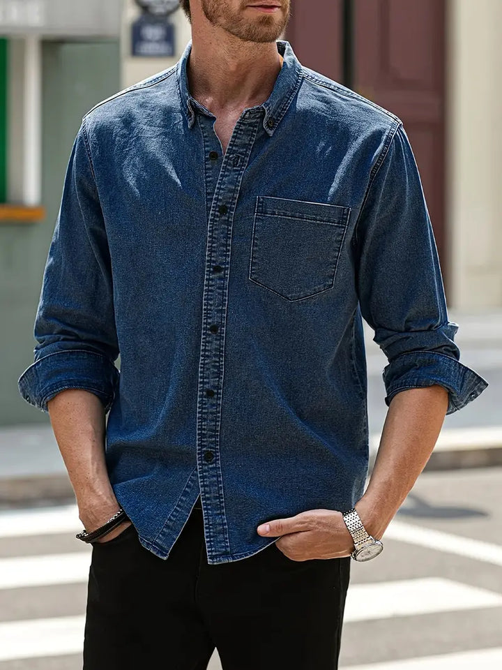 Herbst Denim Herrenhemd – Milan