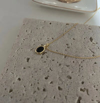 Zwarte Onyx en Parel Stapelketting - Aria