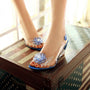 Glänzende Keilabsatz-Sandalen – Sofia