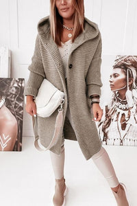 Gebreid Dames Vest met Capuchon en Knoopsluiting – Waldaine