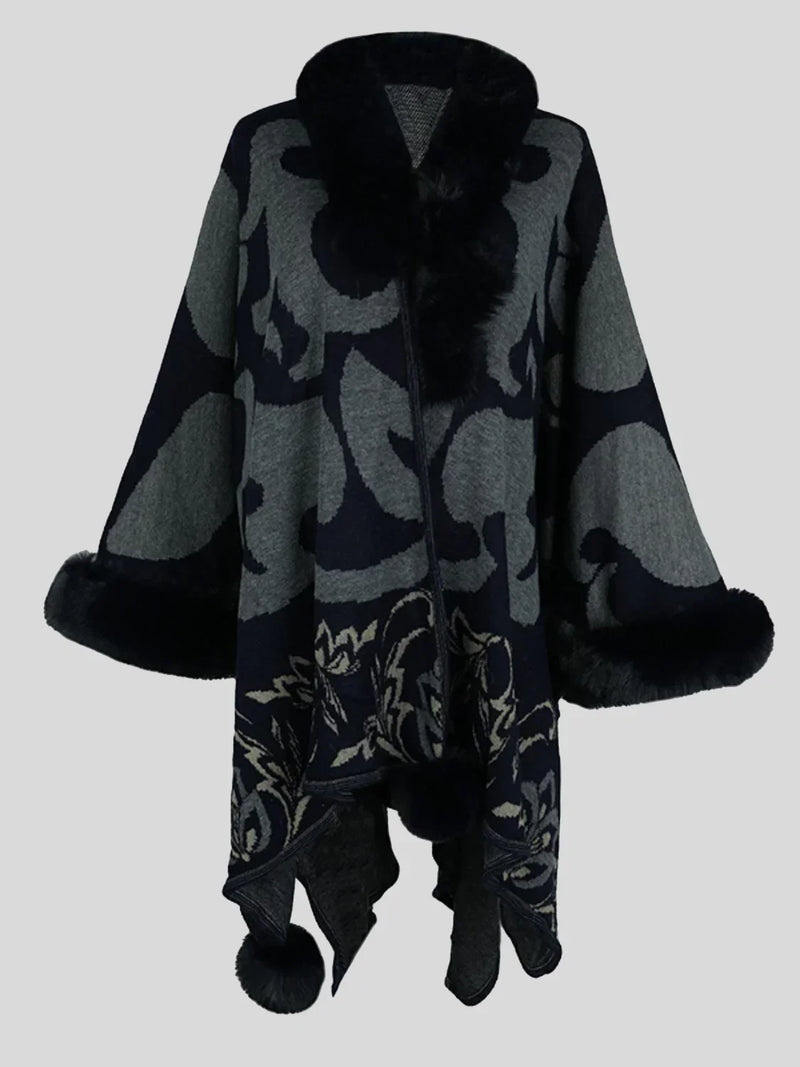 Stilvoller Winterponcho für Damen - Elora