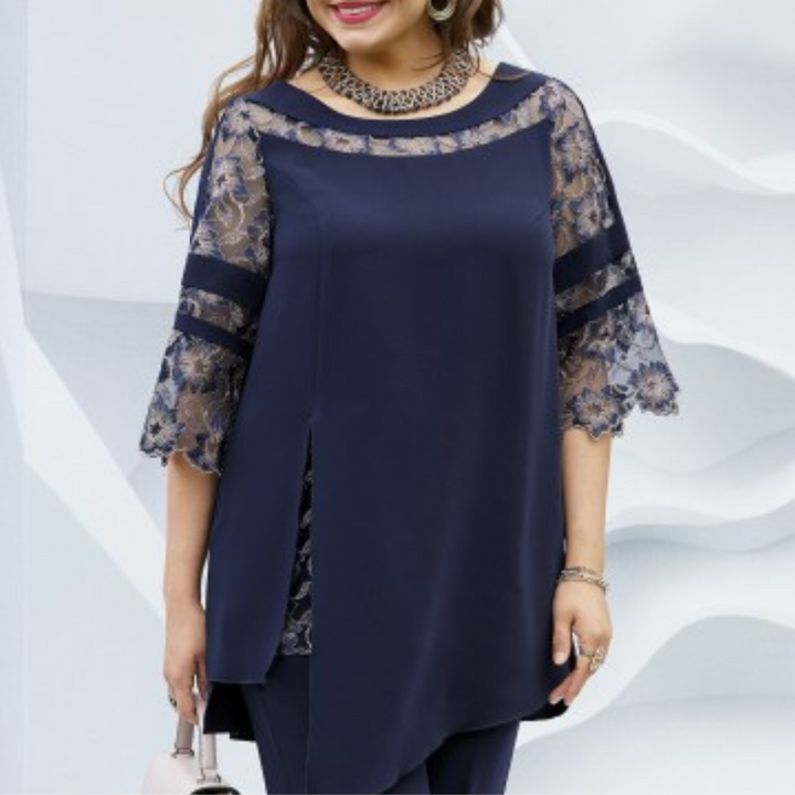 Tweedelige Donkerblauwe Damesset – Isaline