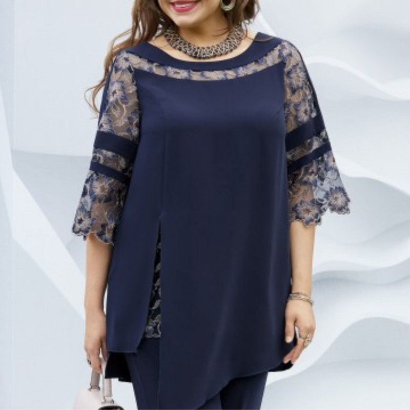 Tweedelige Donkerblauwe Damesset – Isaline