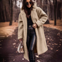 Lange Damen Teddyjacke mit Kapuze – Maren