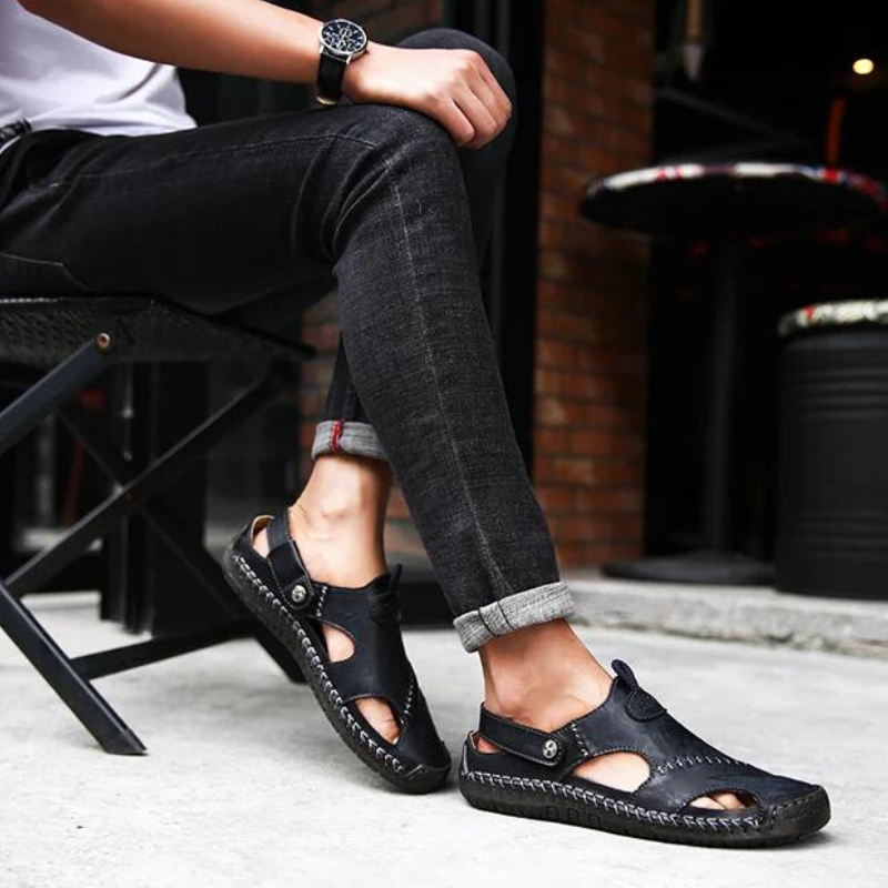 Orthopedische Leren Herensandalen – Marco