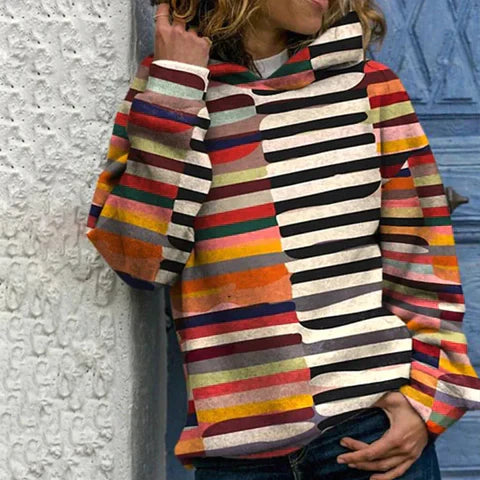 Gestreifter Kapuzenpullover - Sophie