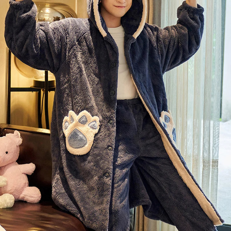 Hooded Bathrobe Set | With Matching Lounge Pants